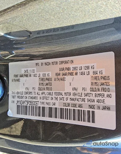 2023 Mazda Mx-5 Miata Grand Touring z USA, uszkodzony, nr VIN JM1NDAM73P0550097